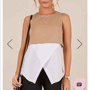 Beige and White Tank